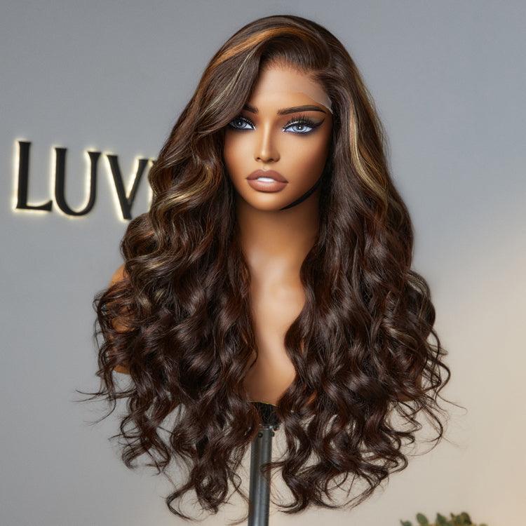 Loose Wave Wig – Blonde Brown Highlights & 5x5 Lace