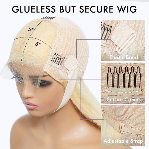 PreMax Wigs | Blonde 613 Silky Straight Glueless 5x5 Closure HD Lace Wig Pre-Cut Lace