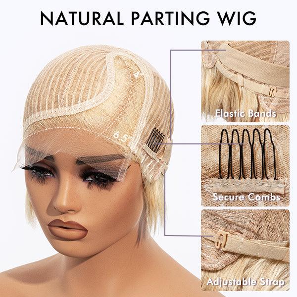613 Blonde Pixie Cut Wig Glueless Minimalist HD Lace C Part Short Wig 100% Human Hair Pre-Cut Lace - LUVME GLUELESS™