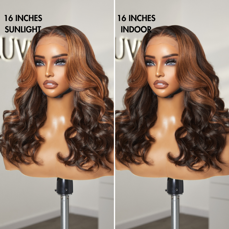 Loose Body Wave Wig – Copper Ombre Highlights & 5x5 Lace