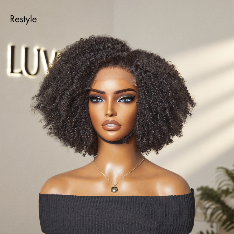 Go Natural Ease | Breathable Cap Natural Bouncy Fluffy Jerry Curl Glueless 5x5 Closure Lace Wig Ready to Go