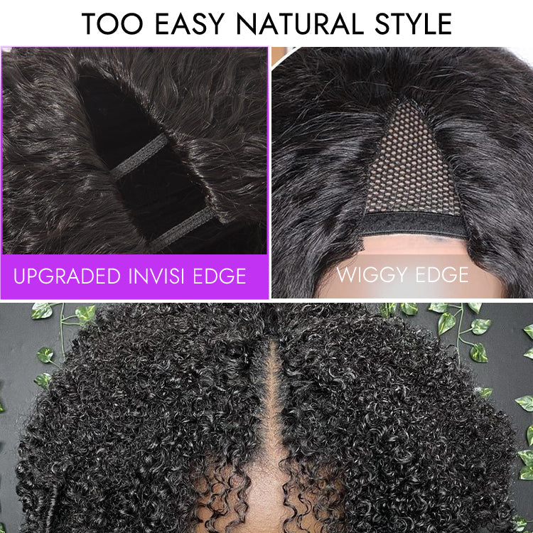 Luvme Too Easy Texture™ Wig 180% Density Kinky Curly / Yaki Straight Glueless V Part Flexi-Fit Drawstring Wig