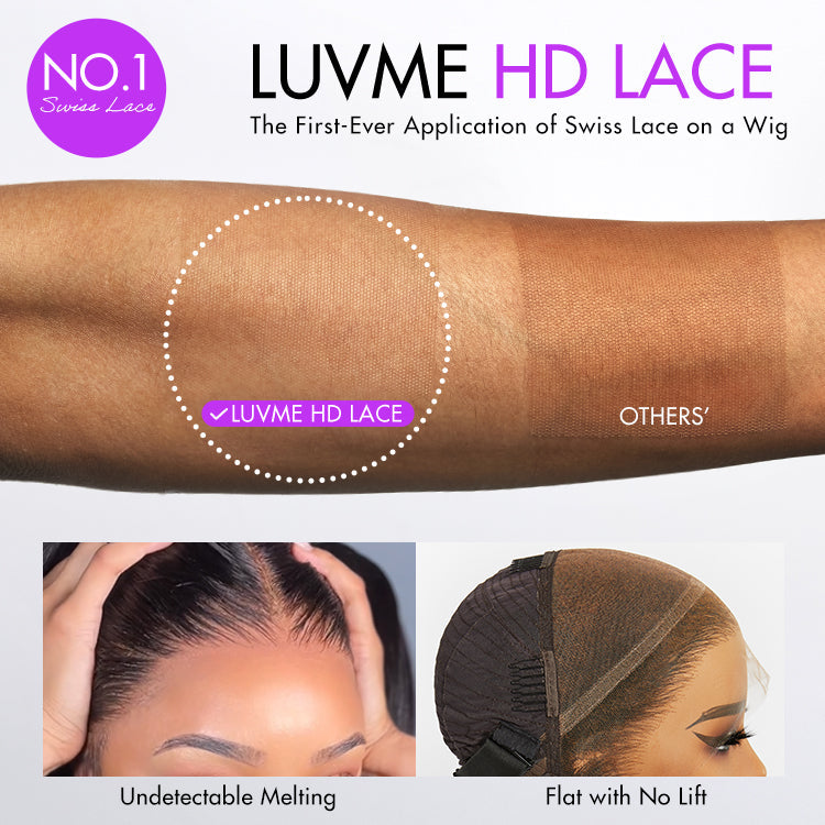 Luvme Hair 180% Density Elegant Brown Ombre Loose Wave Minimalist HD Lace Glueless Short Wig 100% Human Hair Pre-Cut Lace