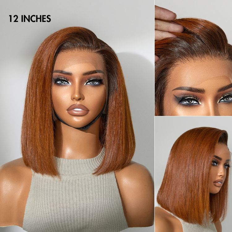 Blunt Cut Bob Wig – Ginger Ombre & 13x4 Lace