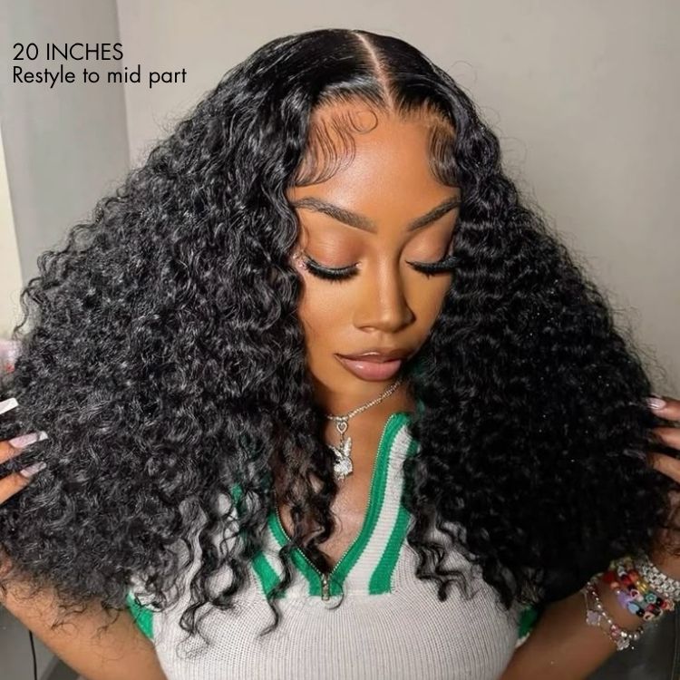 Water Wave Glueless 5x5 Closure Pre-Cut Lace Wet and Wavy Human Hair Wig Breathable Cap