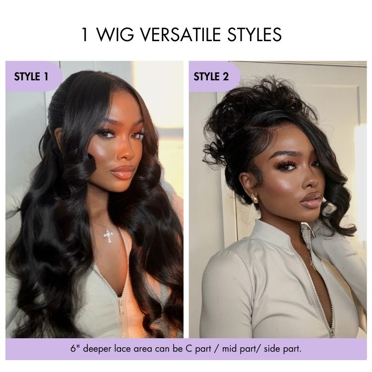 Luvme All-Day Comfort™ Wig 180% / 250% Density Glueless 7x6 Closure HD Lace Loose Body Wave Long Wig Pre-Cut Lace