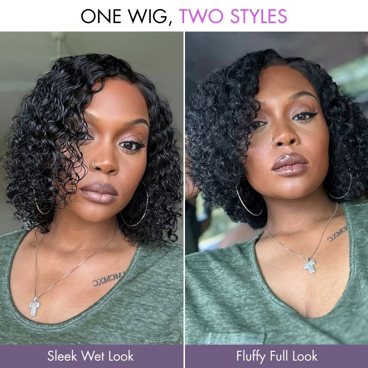 Wet and Wavy 5x5 Closure Pre-Cut Lace Water Wave Wig Glueless Side Part Human Hair Wig