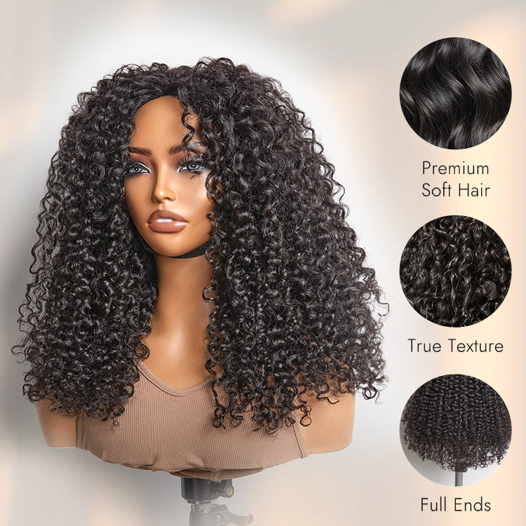 Luvme Too Easy Texture™ 180% Density Messy Burmese Curly Half Wig Glueless Flexi-Fit Drawstring Wig Beginner Friendly