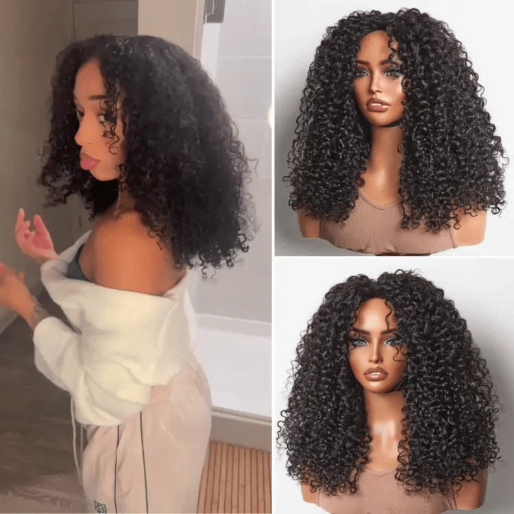 Luvme Too Easy Texture™ 180% Density Messy Burmese Curly Half Wig Glueless Flexi-Fit Drawstring Wig Beginner Friendly