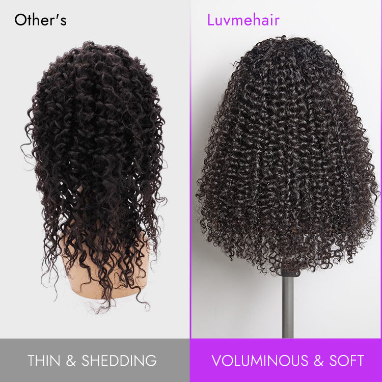 Luvme Too Easy Texture™ 180% Density Messy Burmese Curly Half Wig Glueless Flexi-Fit Drawstring Wig Beginner Friendly