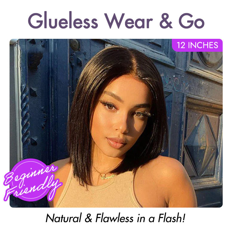 Blunt Cut Bob Wig – Silky Straight & 4x4 Lace