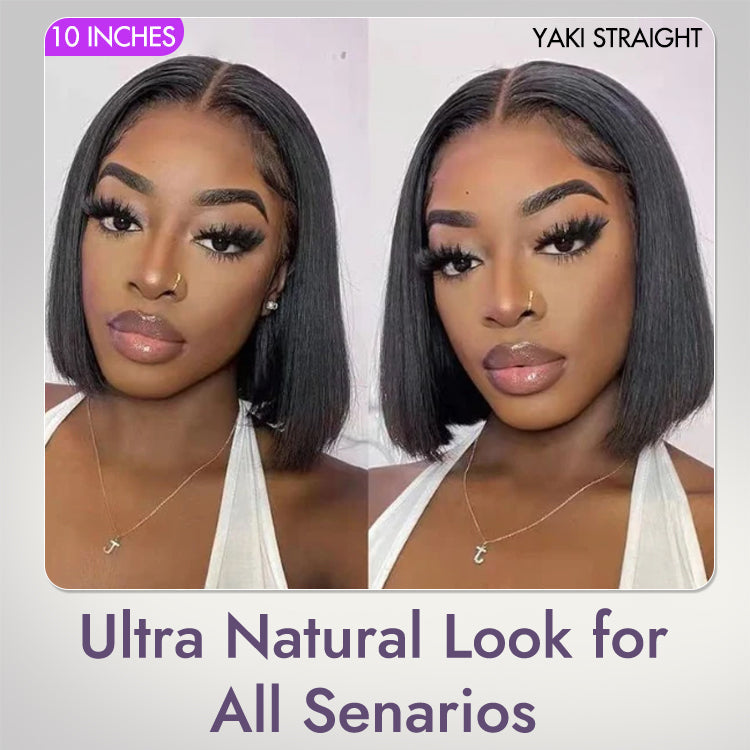 Glueless 4x4 Closure Undetectable HD Lace Bob Wig 100% Human Hair | Pre-bleached Knots