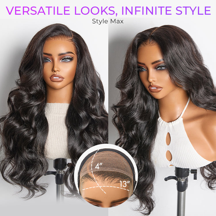 NatureMAX™ 250% Density Loose Wave Glueless Ear-to-ear 13x4 HD Lace Front High Density Wig Pre-Cut Lace Flexi-Fit Drawstring Cap