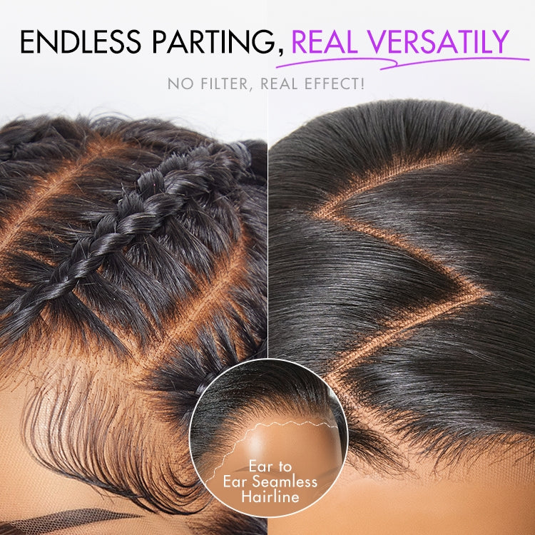 PreMax Wigs | Super Natural Hairline Silky Straight Glueless 13x4 Frontal Lace Wig Human Hair Pre-Cut Lace