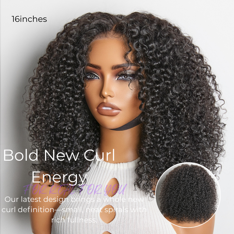 Beginner Friendly 180% Density Glueless 5x5 Closure Pre-Cut Lace Afro Curly Wig Flexi-Fit Drawstring Cap
