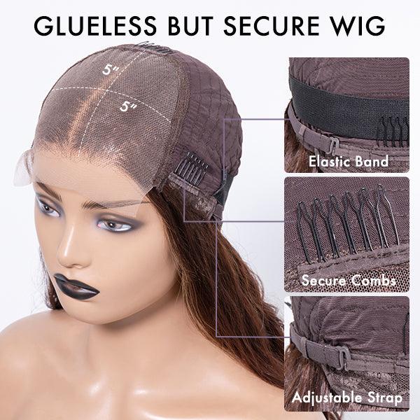 Loose Wave Wig – Blonde Brown Highlights & 5x5 Lace