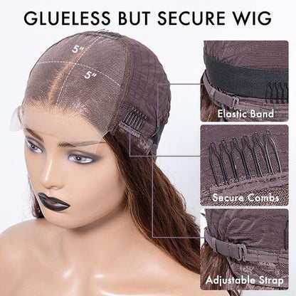 Loose Wave Wig – Blonde Brown Highlights & 5x5 Lace