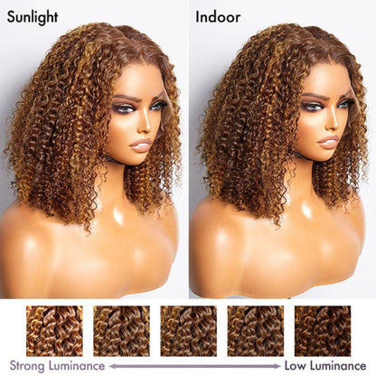 Curly Bob Wig – Brown Mix & 13x4 Lace