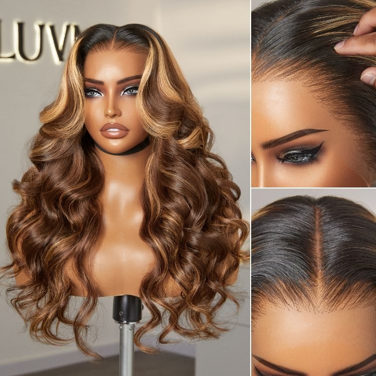 Loose Body Wave Wig – Blonde Highlights & 13x6 HD Lace