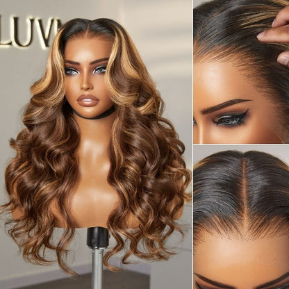 Loose Body Wave Wig – Blonde Highlights & 13x6 HD Lace