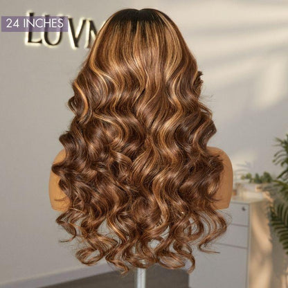 Loose Body Wave Wig – Blonde Highlights & 13x6 HD Lace