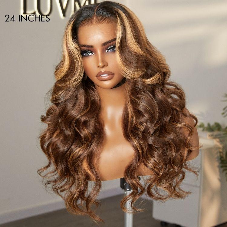 Loose Body Wave Wig – Blonde Highlights & 13x6 HD Lace