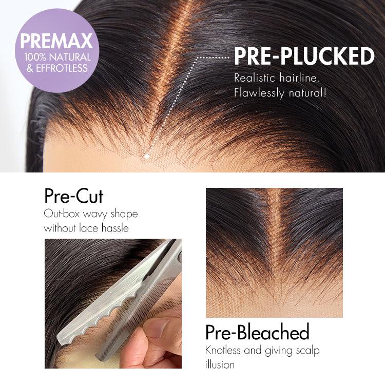 Ash Blonde Ombre Blunt Cut Bob Glueless Minimalist HD Lace Short Bob Wig Ready to Go Pre-Cut Lace