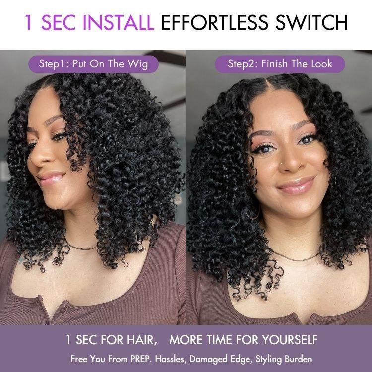 Jerry Curly Wig – Curtain Bangs & HD Lac