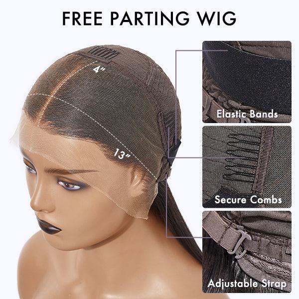 Blunt Cut Bob Wig – Brown Highlights & 13x4 Lace