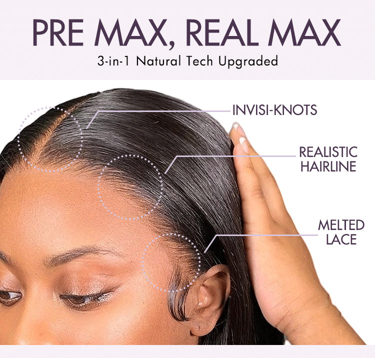 PreMax Wigs | Flexi-Fit Invisi Drawstring Cap 360 HD Lace Water Wave / Body Wave / Straight Long Wig Pre-Cut Lace