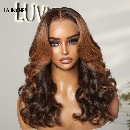Loose Body Wave Wig – Copper Ombre Highlights & 5x5 Lace