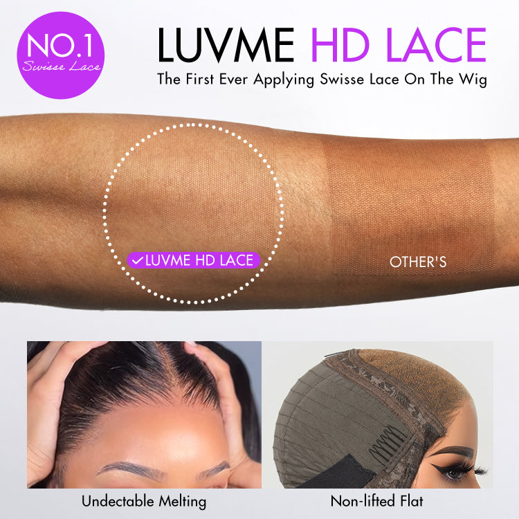 Luvme Hair 180% Density Honey Blonde Highlight Silky Straight Glueless 5x5 Closure HD Lace Long Wig