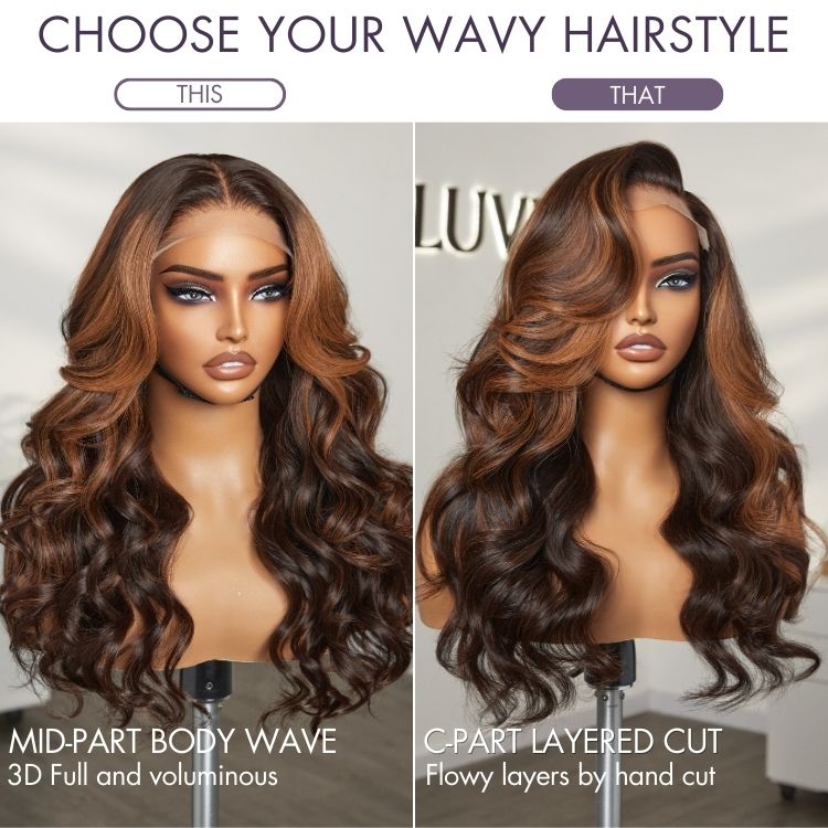 Loose Body Wave Wig – Copper Ombre Highlights & 5x5 Lace