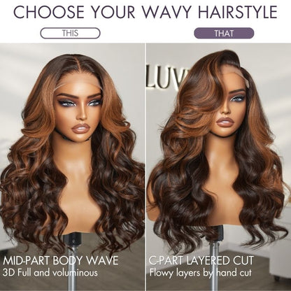 Loose Body Wave Wig – Copper Ombre Highlights & 5x5 Lace