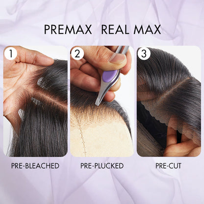 AiryFit™ Scalp Care Wigs - Deep Parting Water Wave Human Hair Wig Glueless 11x6 Frontal HD Lace Curly Wig