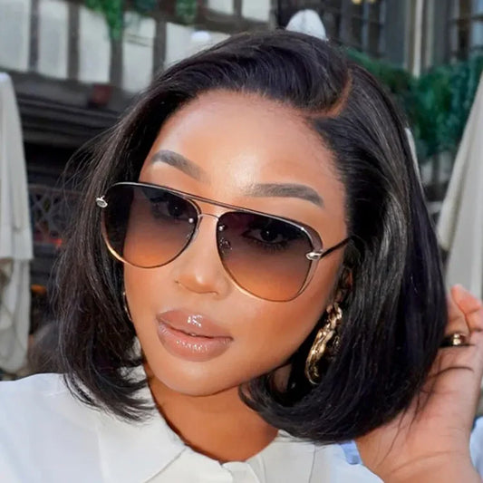 Bob Wig – Blonde Highlights / Natural Black & Glueless