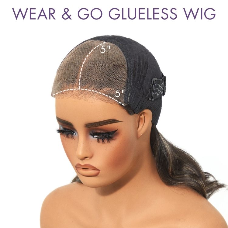 Blonde Highlight / Brown Highlight Short Layered Bob Wig Glueless 5x5 Closure Pre-Cut Lace Wig