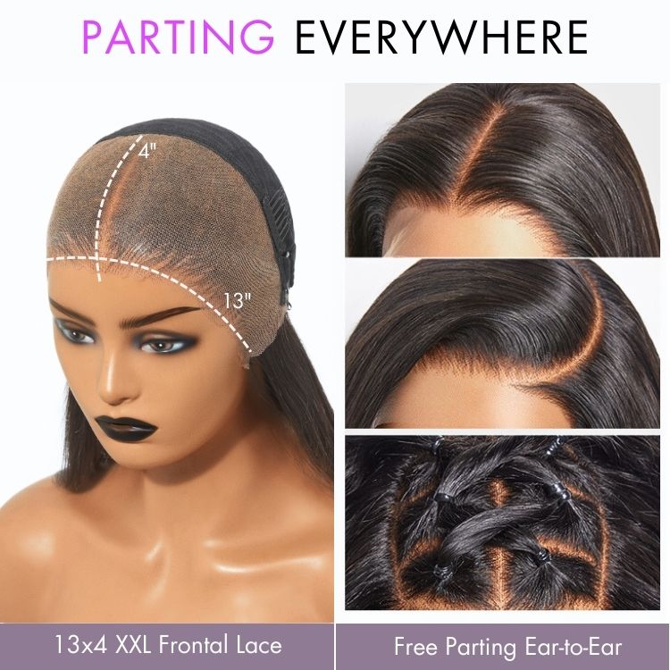 Silky Straight Wig – Blonde Highlights & 13x4 Lace