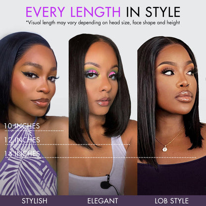 Bob Wig – Blonde Highlights / Natural Black & Glueless