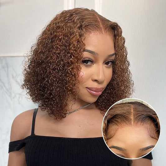 Curly Bob Wig – Brown Mix & 13x4 Lace