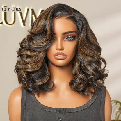 Luvme All-Day Comfort™ Wig 200% Density Brown Highlight Loose Body Wave Glueless Minimalist HD Lace Wig Pre-Cut Lace