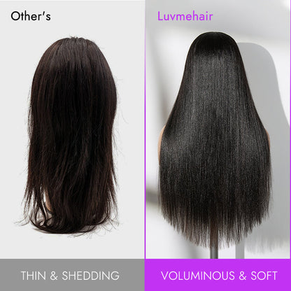 Luvme Too Easy Texture™ Wig 180% Density Yaki Straight Glueless Flexi-Fit Drawstring 3-In-1 Half Wig Human Hair