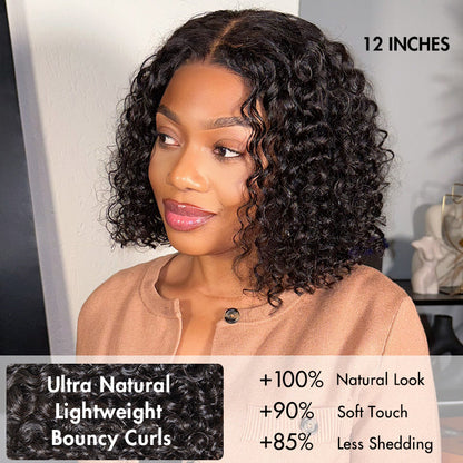 Brown Highlight / Natural Black / Blonde Highlight Deep Curly Glueless 5x5 Closure Pre-Cut Lace Wig Breathable Cap