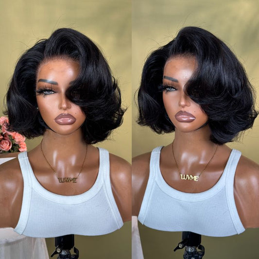 PreMax Loose Body Wave Short Bob Wig Glueless 13x4 Frontal Lace Human Hair Wig Pre-Cut Lace