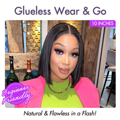 Glueless 4x4 Closure Undetectable HD Lace Bob Wig 100% Human Hair | Pre-bleached Knots