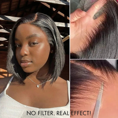Bob Wig – Blonde Highlights / Natural Black & Glueless