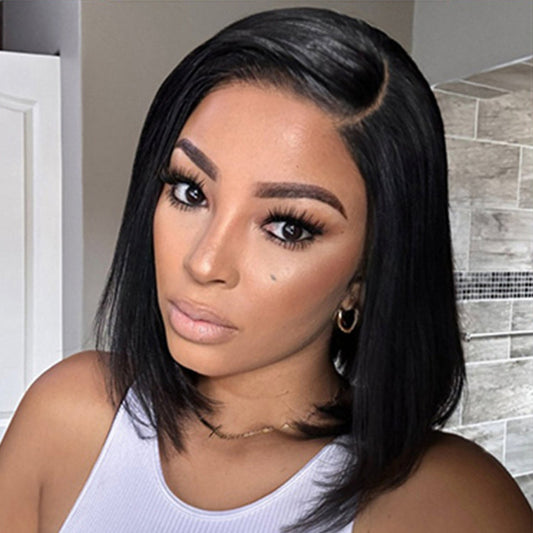 Put On & Go Blunt Cut Straight Bob Minimalist HD Lace Glueless C Part Wig
