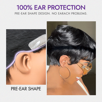 Throw On & Go Short Cut with Bangs Wig Ultra Comfort Cotton Cap Glueless Wig Hair Loss Friendly
