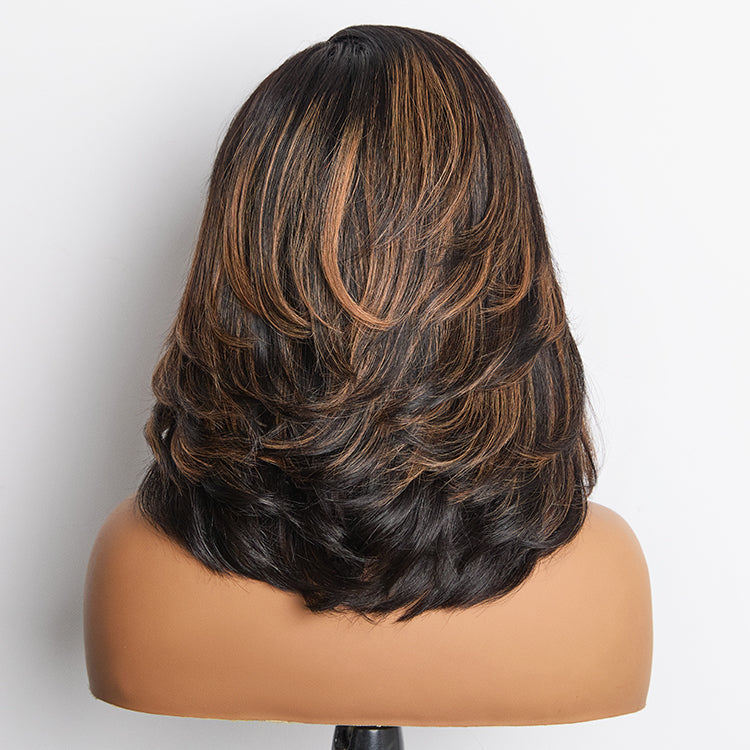 Effortlessly Chic Layered Haircut Wavy Glueless HD Minimalist Lace Short Wig