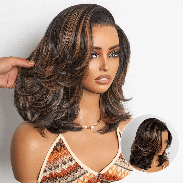 Effortlessly Chic Layered Haircut Wavy Glueless HD Minimalist Lace Short Wig